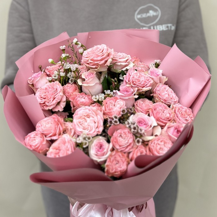 Букет дня розовых роз