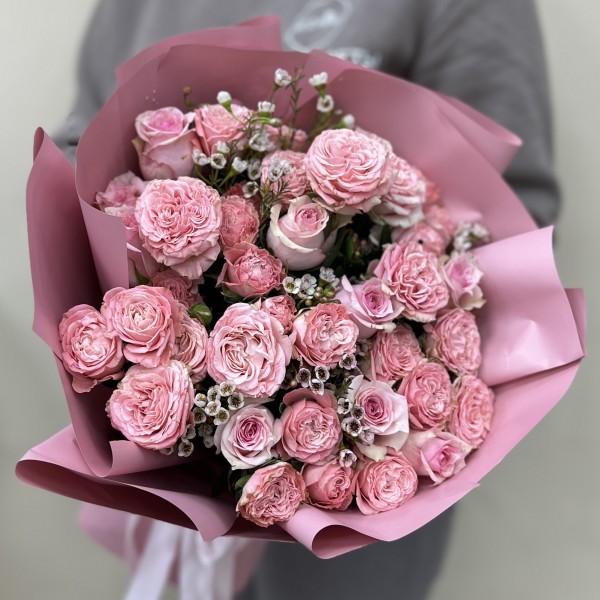 Букет дня розовых роз