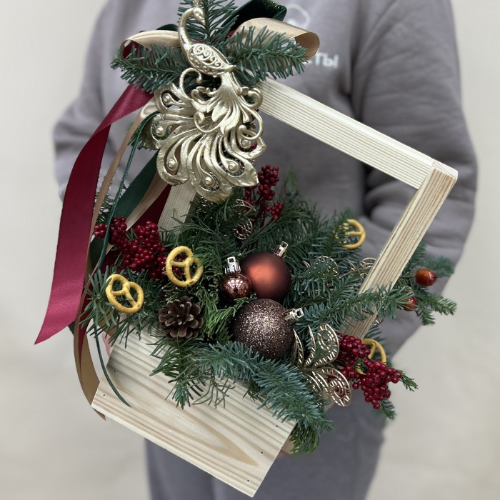 Букет дня в деревянном ящике Очарование