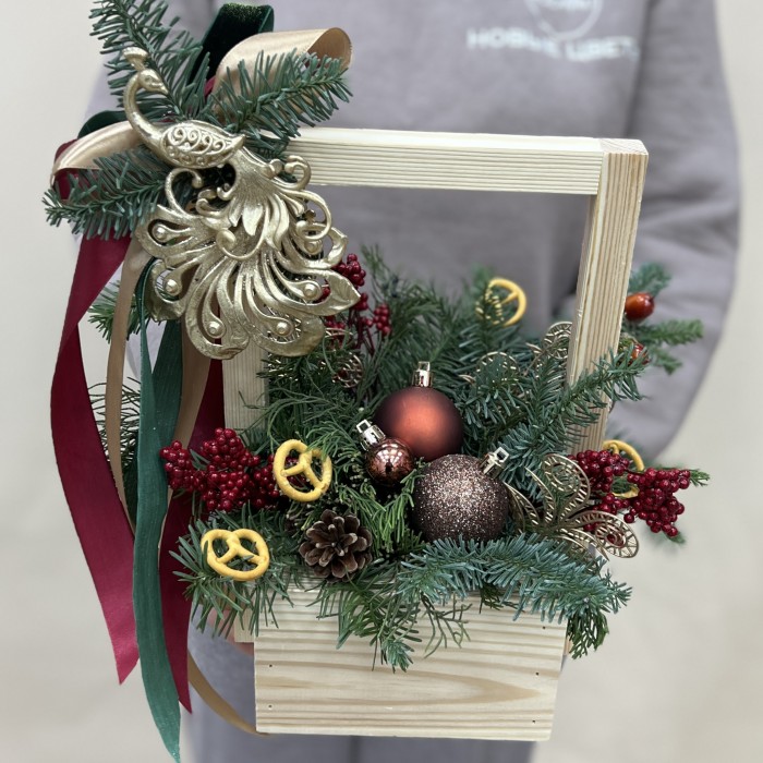 Букет дня в деревянном ящике Очарование