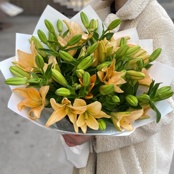 11 оранжевых лилий Азиатка