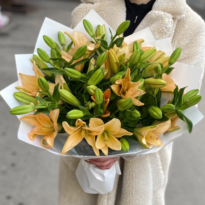 11 оранжевых лилий Азиатка