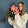 11 розовых роз Би Свит 80 см