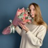 11 роз Джумилия 50 см с эвкалиптом