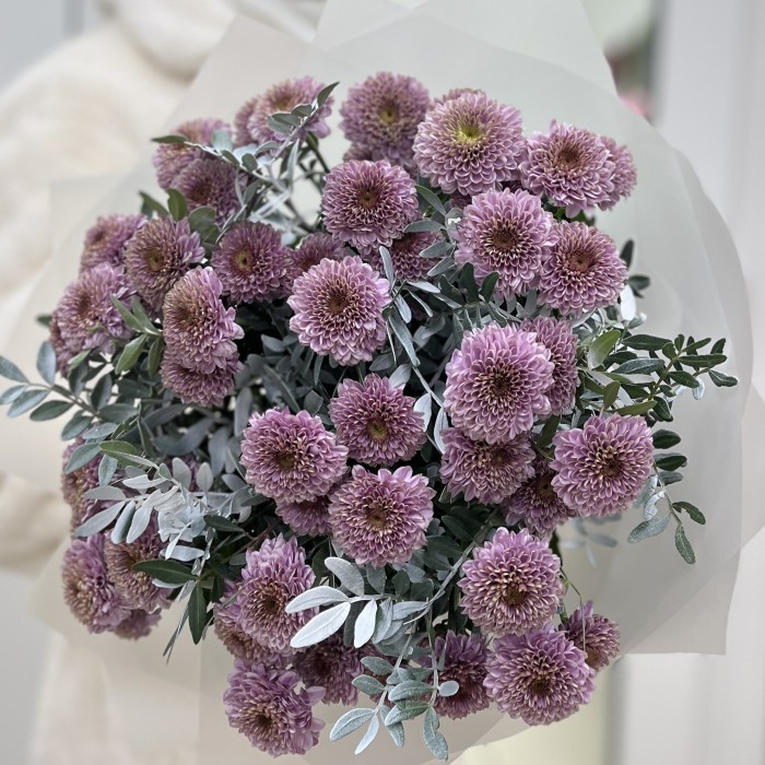 11 розовых кустовых хризантем Романс