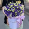 11 фиолетовых эустом в коробке