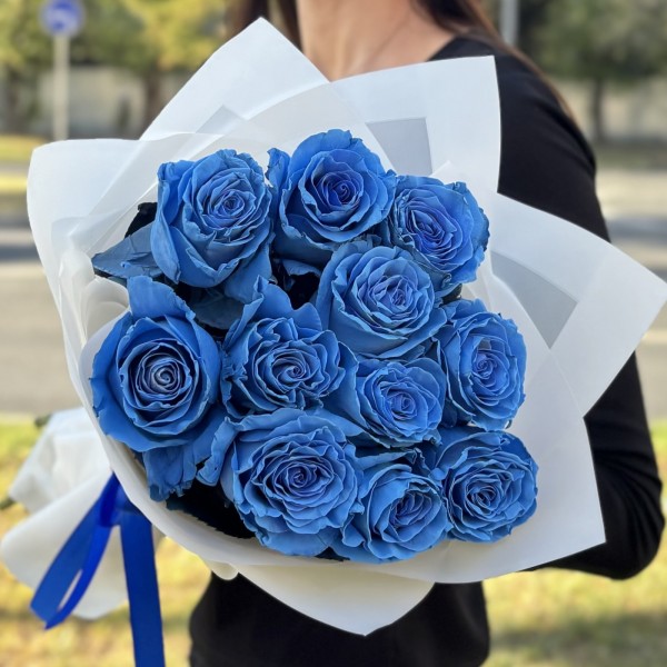 11 голубых роз Бэби Блю