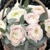 11 розовых ранункулюсов в корзине