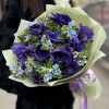 11 синих анемонов с оксипеталумом
