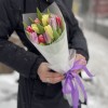11 тюльпанов микс пастельных оттенков