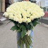 101 белая роза 80 см