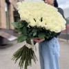 101 белая роза 80 см