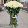 101 белая роза 80 см