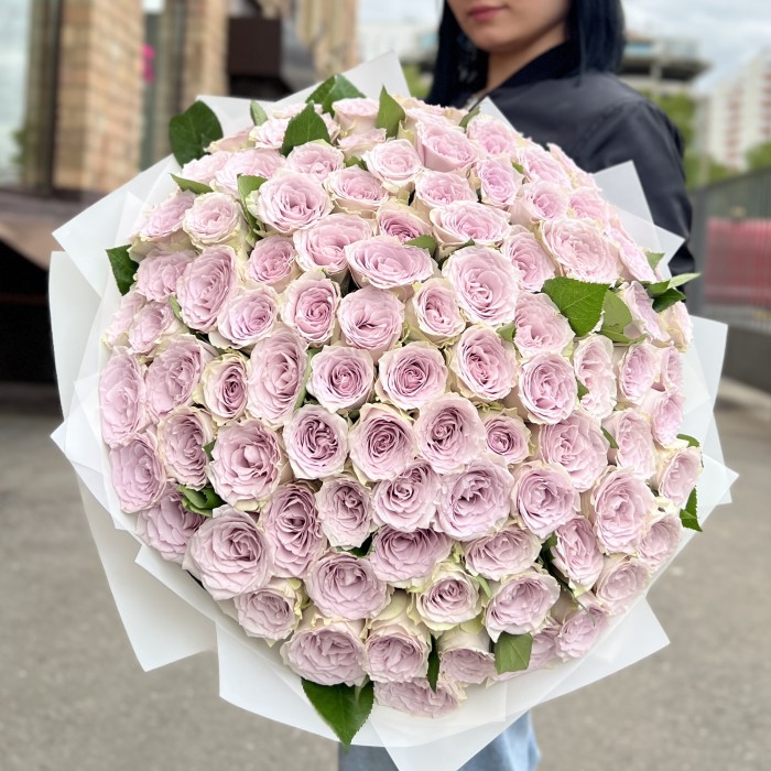 101 сиреневая роза 40 см