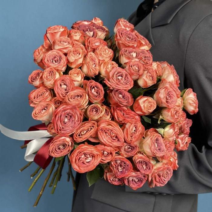 Кустовая Кирпично-белая роза Медия 40 см