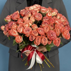 Кустовая Кирпично-белая роза Медия 40 см