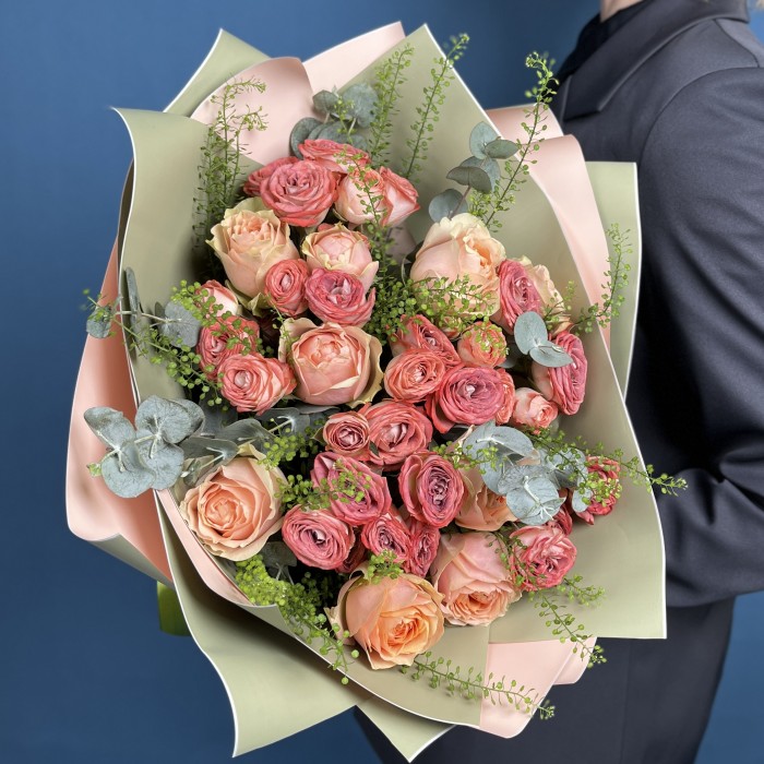 Букет Для мамы с розами Самой любимой