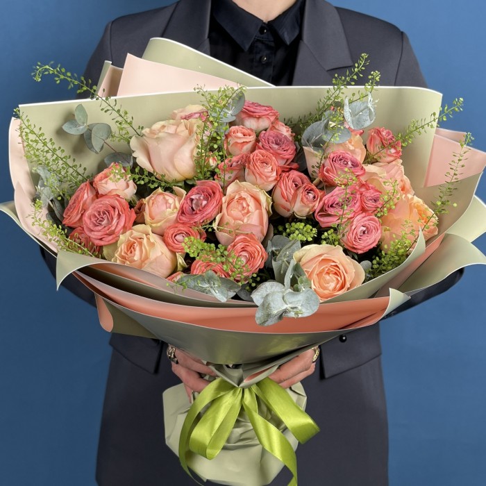 Букет Для мамы с розами Самой любимой