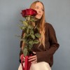 3 красные розы 130 см