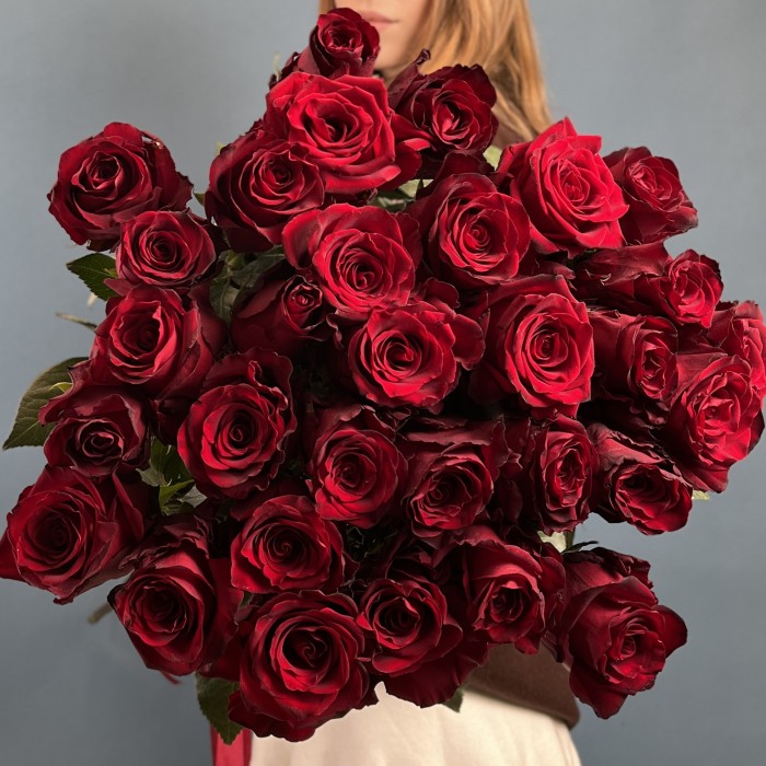 31 длинная красная роза 130 см