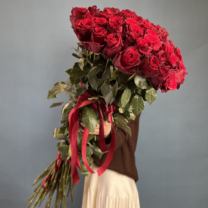 41 красная роза 130 см
