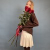 3 длинные красные розы 100 см