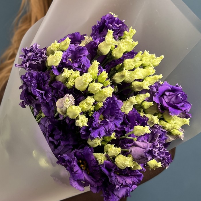 Букет из 5 махровых фиолетовых эустом