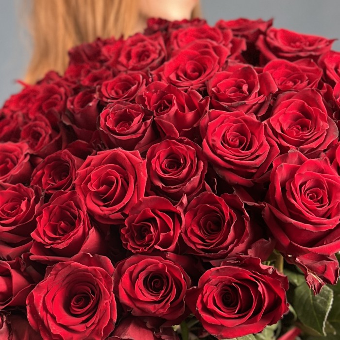 51 красная роза 130 см
