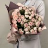 15 кустовых пионовидных розовых роз Грандмас Кэти 50 см