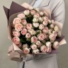 15 кустовых пионовидных розовых роз Грандмас Кэти 50 см