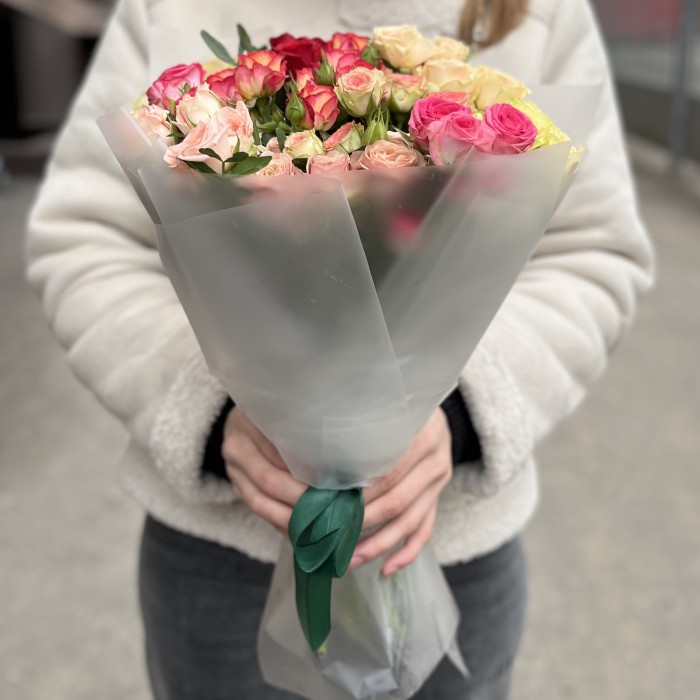 15 кустовых роз MIX