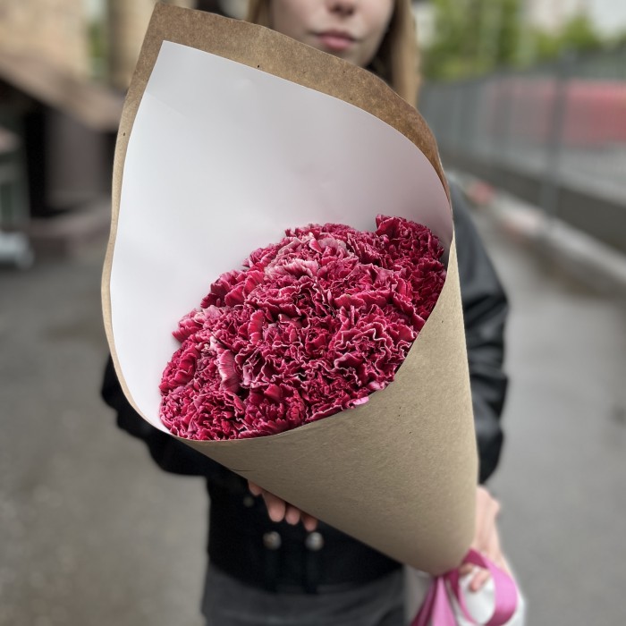 25 гвоздик боровые с белой каймой