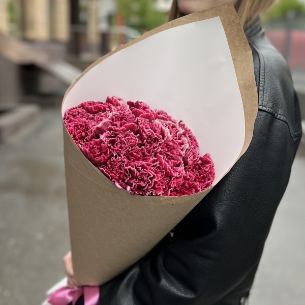 25 гвоздик боровые с белой каймой