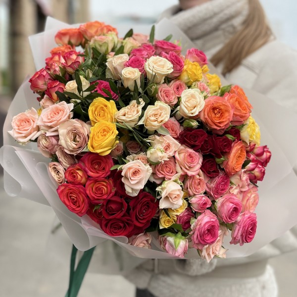 25 кустовых роз MIX