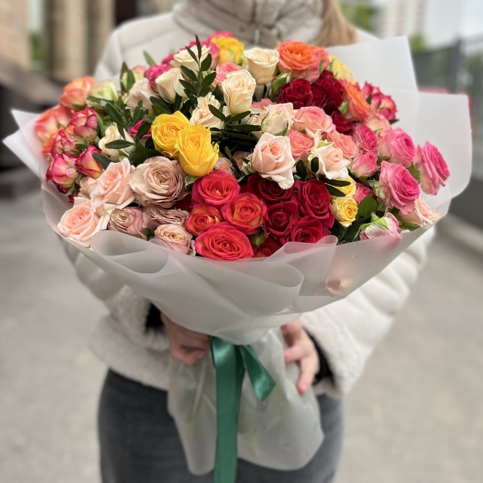 25 кустовых роз MIX