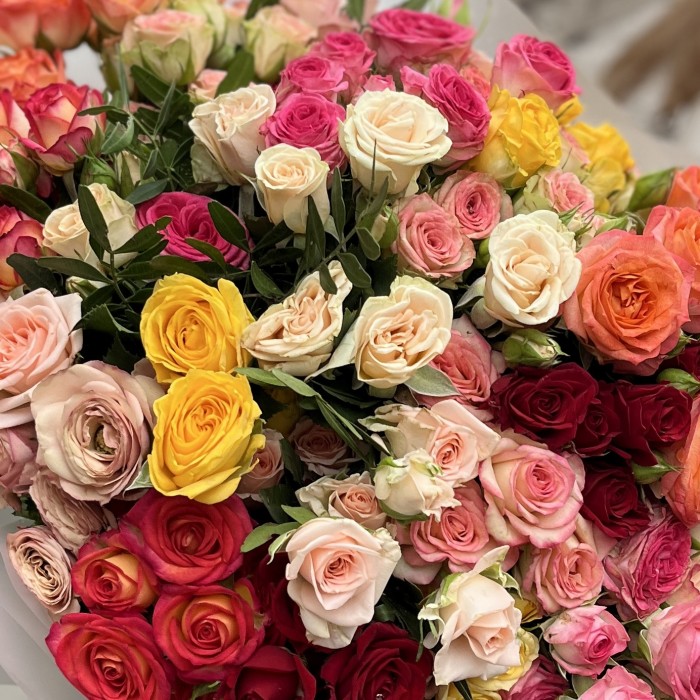 25 кустовых роз MIX