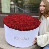 301 красная роза в большой коробке
