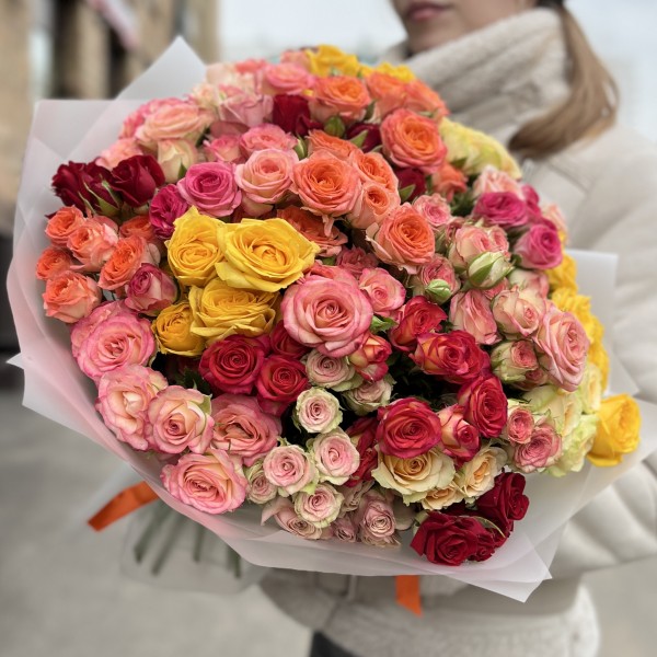 35 кустовых роз MIX