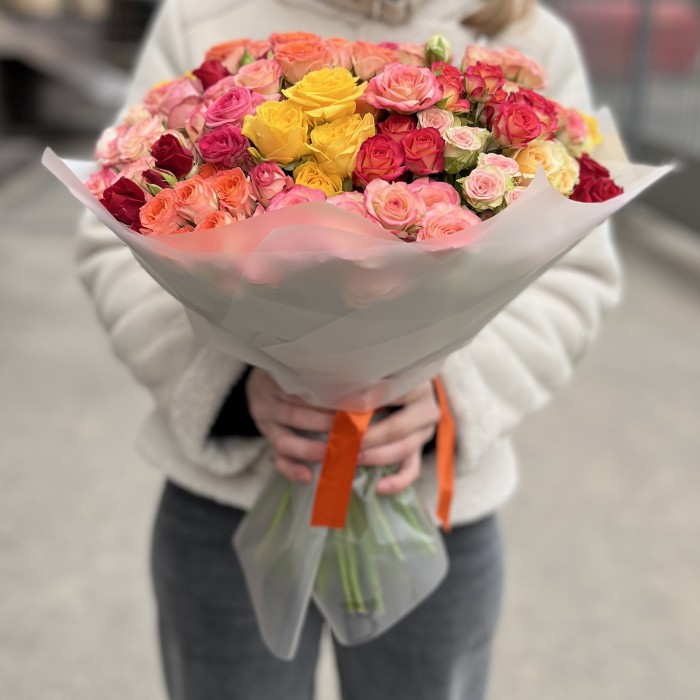 35 кустовых роз MIX