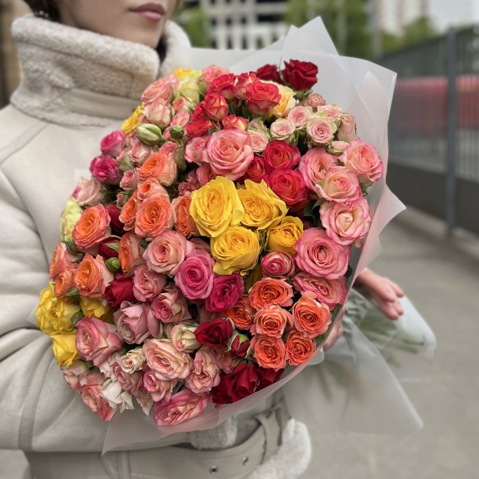 35 кустовых роз MIX