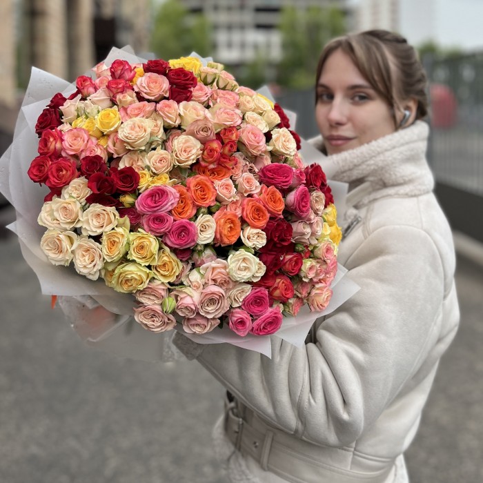 51 кустовая роза MIX