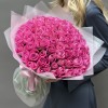 75 розовых роз Аква 40 см