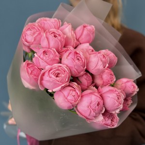 5 кустовых пионовидных роз Мансфилд Пинк Парк 50 см