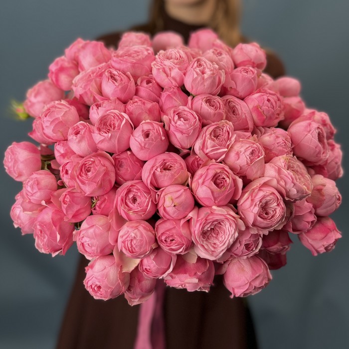 Кустовая пионовидная роза Мансфилд Пинк Парк 40 см