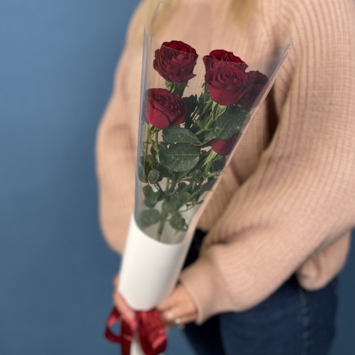 1 кустовая пионовидная роза Ред Трендсеттер 70 см