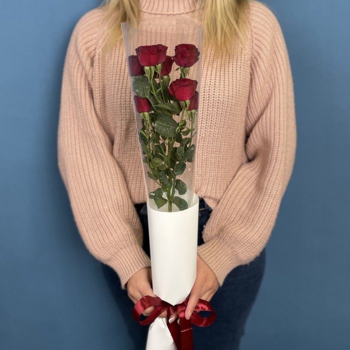 1 кустовая пионовидная роза Ред Трендсеттер 70 см