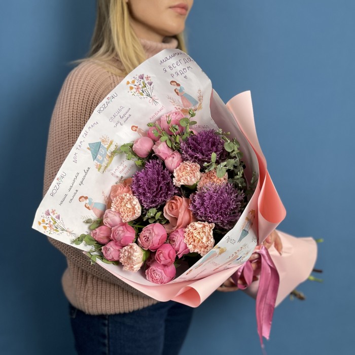 Букет для мамы с брассикой