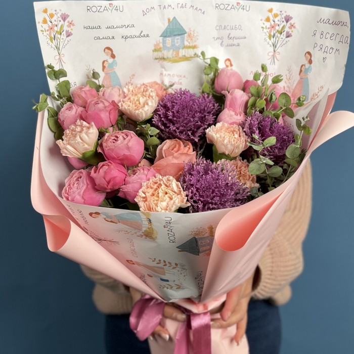 Букет для мамы с брассикой