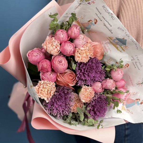 Букет для мамы с брассикой