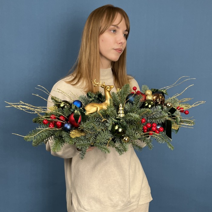 Настольная новогодняя композиция Блеск новогодней ночи